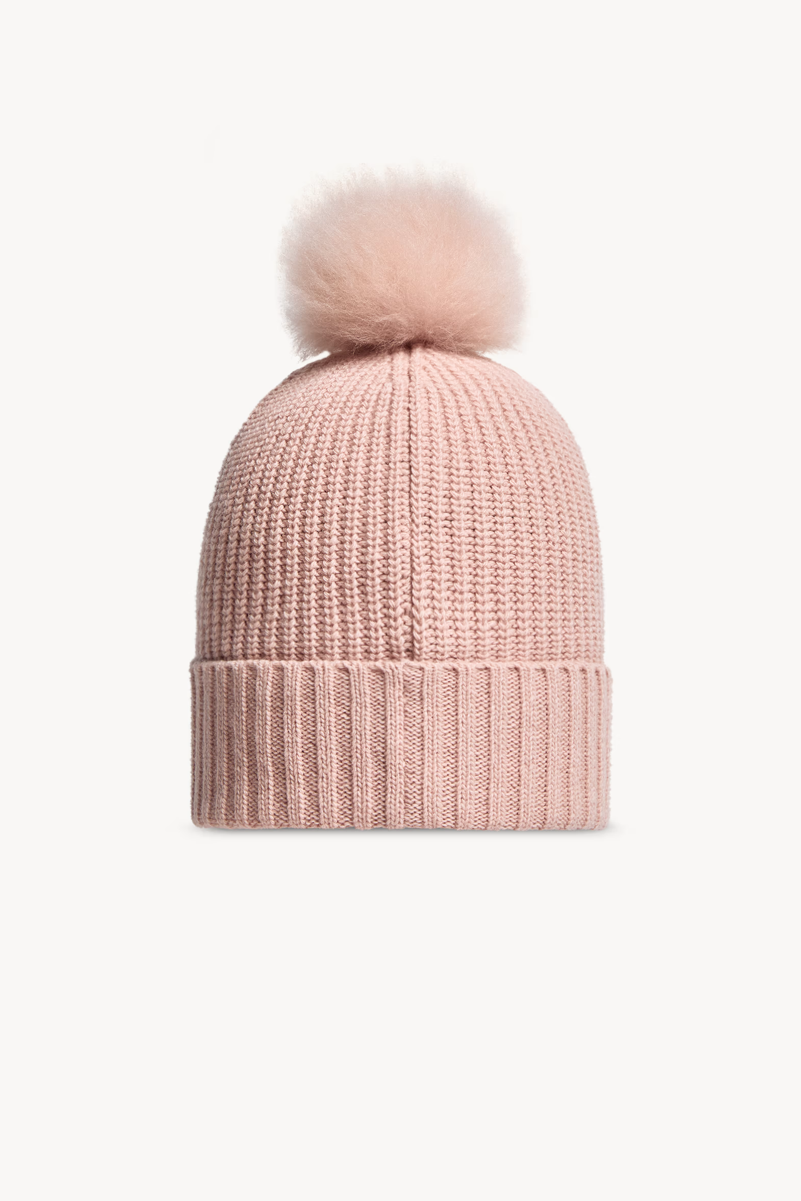 Wool Beanie with Shearling Pom Pom Girl Rose Pink Moncler 3